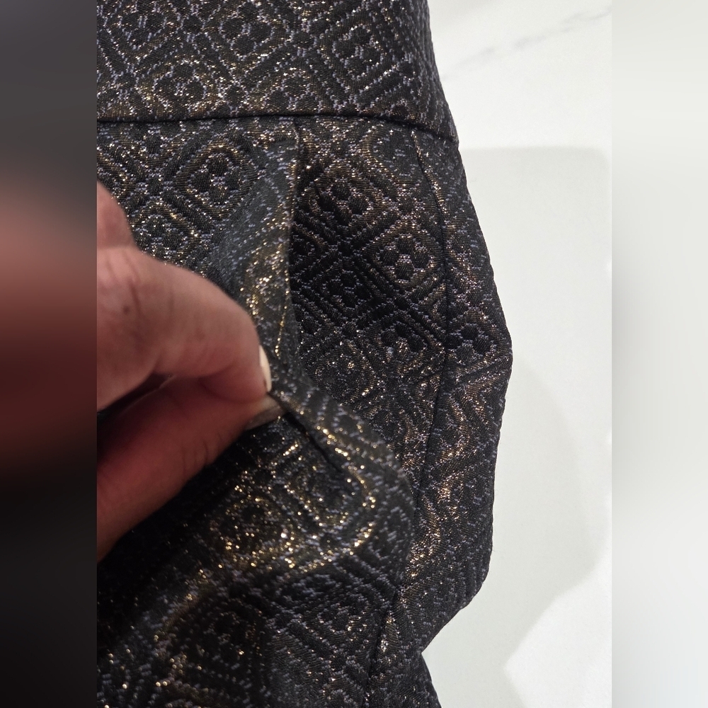Ann Taylor LOFT Pants 8 Marisa Metallic Brocade Jacquard Pencil Ankle NWOT. - Picture 6 of 12